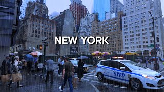 New York Rain Walk ☔️ Fifth Avenue in Manhattan Walking Tour 4K [upl. by Cosmo301]