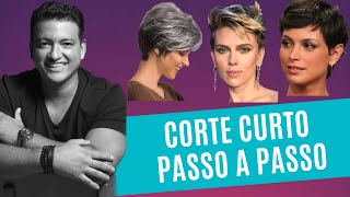 CORTE DE CABELO CURTO E MODERNO PASSO A PASSO  Pixie Cut [upl. by Arinaid]