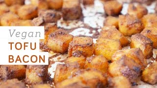 Vegan bacon recipe  absolutely mouthwatering made with tofu high in protein [upl. by Atekin641]