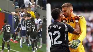 Arsenal vs Tottenham Brawl After Timbers Controversial Challenge on Porro [upl. by Kealey]