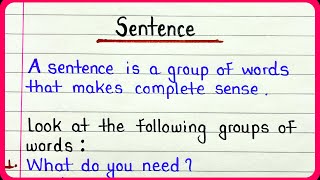 What is sentence  Types of sentence  Definition of sentence english grammar  Sentence definition [upl. by Townie]