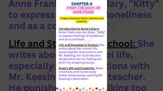 Key Points of From The Diary of Anne Frank📒📑 First Flight  CBSE Class 10 english cbse shorts [upl. by Galen]