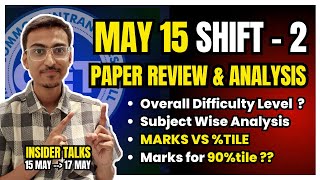 MHTCET 15 May Shift 2 Paper Review 😱 Easy  Marks for 90tile  MHT CET 2024 Paper Analysis [upl. by Arraic566]