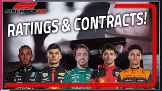 F1 Manager 23 Full Driver Ratings Attributes Contracts amp Team Staff [upl. by Poppo]