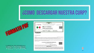 como descargar CURP por internet año 2020 formato PDF GRATIS [upl. by Horvitz285]