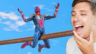 Reacting To HILARIOUS Spiderman Fails in GTA 5 [upl. by Eneleahs]