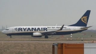 Ryanair B737800 quotBye Bye Skyeuropequot Takeoff [upl. by Ohploda]