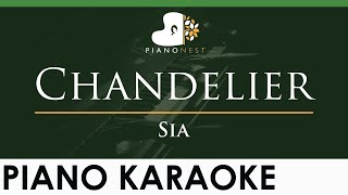 Sia  Chandelier  LOWER Key Piano Karaoke Instrumental [upl. by Linder344]