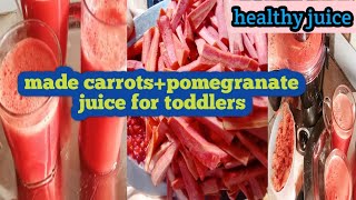 Satisfying video making healthy juice for toddlers carrots  pomegranate [upl. by Gael]