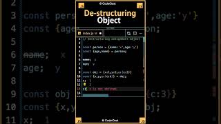 Destructuring objects in JavaScript javascript shorts [upl. by Jeggar]