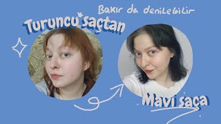 Turuncu saçtan mavi saça geçiş [upl. by Agathe540]