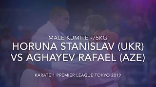 Male Kumite 75kg HORUNA STANISLAV UKR VS AGHAYEV RAFAEL AZE [upl. by Llesirg241]