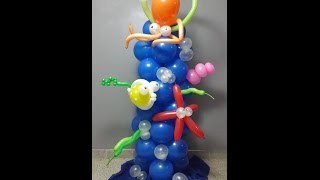 Como hacer una columna de globos [upl. by Htiek167]