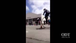 Penny farthing riders spectacular fall [upl. by Dyolf]