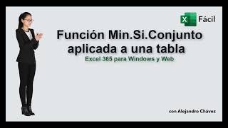 Función MIN SI CONJUNTO en Excel [upl. by Herzig519]