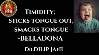 RUBRIC ANALYSIS  Timidity sticks tongue out smacks tongue  DrDilip Jani hshhomeopathy [upl. by Ymme]