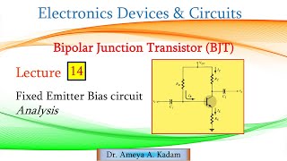 Lect 14 Fixed Bias Circuit with Emitter resistance Analysis [upl. by Sucramraj70]