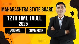 HSC TIME TABLE 2025 ll 12th state board ll Maharashtra board [upl. by Nagel]