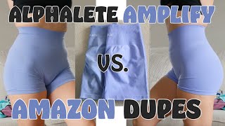 Gym Shorts Review  ALPHALETE AMPLIFY SHORTS VS AMAZON DUPES [upl. by Jameson533]