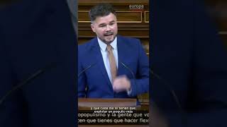 Rufián alerta de quotlos vídeos que reciben los chavales de supuestos emprendedoresquot [upl. by Roby899]