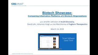 Recorded Webinar Biotech Showcase  Comparing Informatics Platforms [upl. by Nuhs]