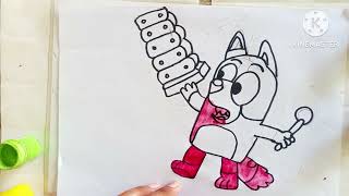 Drawing and Coloring Bluey and Beingo Eating Drawing for kids and Toddlers [upl. by Colan610]