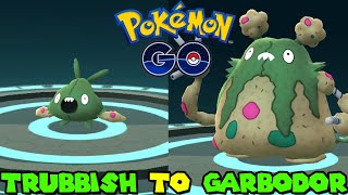 Evolving TRUBBISH to GARBODOR in Pokemon GO [upl. by Etnaud]