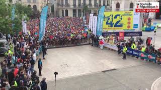 VIDÉO Près de 2000 coureurs au départ du 15e semimarathon PoitiersFuturoscope [upl. by Enimsay]