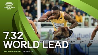 Grant Holloway powers to 732 world lead 🤯  World Indoor Tour 2024 [upl. by Nawud832]