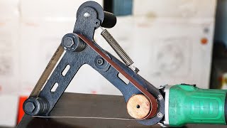 Make A Angle Grinder Belt Sander For Tube  Pipe  DIY Angle Grinder Attachment [upl. by Nordgren680]