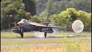 Hawker Hunter ZKJIL Ardmore landing and shutdown [upl. by Medin860]