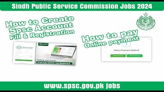 How to Create Spsc Account Fill amp Registration amp pay online payment by Muzamil Grapghics  SPSC [upl. by Sucy144]