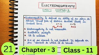 Electronegativity part1  Pauling and Mulliken Scale  Class 11 Chapter 3 [upl. by Naitsirt869]