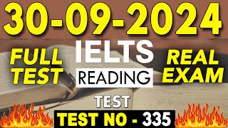 IELTS Reading Test 2024 with Answers  30092024  Test No  335 [upl. by Arvid]