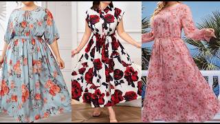 Stylish Chic Summer Floral Midi Dress Designs Ideas For Women 2025 Collection [upl. by Anitsirhc]