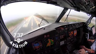 4K Boeing 737 Cockpit Landing in thunderstorm at Palma de Mallorca [upl. by Trinetta112]