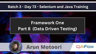 Framework One  Part 8  Data Driven Testing  Framework Selenium Java Training 73 [upl. by Fahey73]