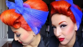 Vintage Pinup Hair Tutorial Beehive Bouffant [upl. by Ramona]