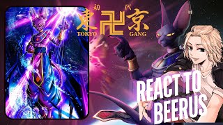 Tokyo revengers react to takemichi as beerus  Super Saiyan blue Goku  Gacha life  Dragonball hero [upl. by Sairahcaz]