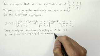 Algebraic and Geometric Multiplicity of Eigenvalues  Linear Algebra [upl. by Proffitt]