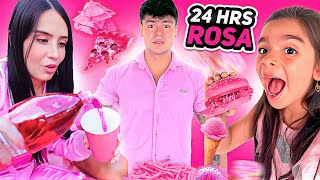 VIVIENDO DE COLOR ROSA POR 24 HORAS😱 Carlos amp Adri [upl. by Aeniah283]