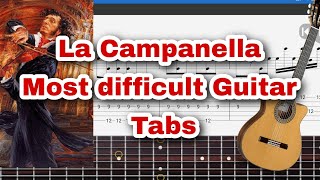 La Campanella Guitar Tabs most difficult Classical Guitar Piece [upl. by Elene]