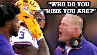 Brian Kelly screams at LSU receiver Chris Hilton Jr because he keeps jumping a breakdown [upl. by Belinda765]