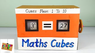 Maths Cubes Working Model For School Exhibition  maths project  maths model  maths day projects [upl. by Botnick750]