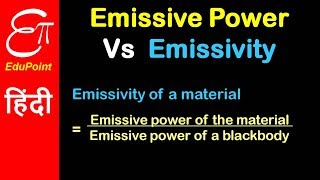 Emissive Power and relation with Emissivity  video in HINDI [upl. by Bloxberg]