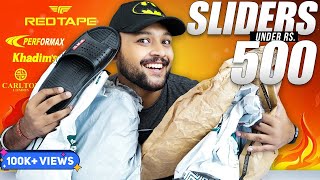 5 BEST SLIDERSFLIP FLOP UNDER 500 FOR MEN 🔥 AmazonAjio Haul Review 2022  Redtape  ONE CHANCE [upl. by Jaehne]