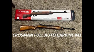 CROSMAN FULL AUTO M1 CARBINEREVIEWAIR RIFLE BB GUN [upl. by Rudwik]