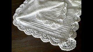 Easy Crochet Suzette Stitch Baby Blanket Part 1 [upl. by Htenay]