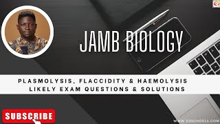 JAMB Biology 2024 EP 56  Plasmolysis Flaccidity and Haemolysis  Likely Exam Questions [upl. by Anirbaz935]