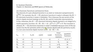 22 2 Electronic Transitions and Selection Rules [upl. by September]